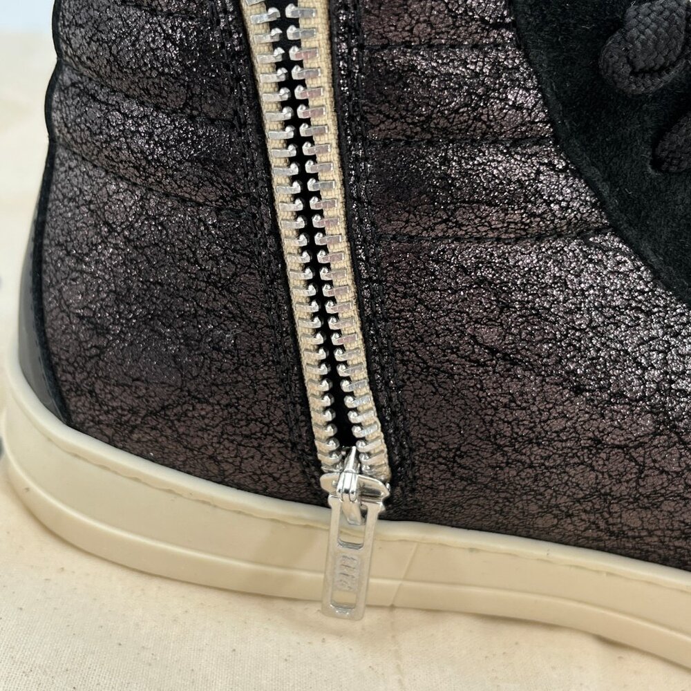 P448 Skate High‑Top Sneaker Size 38 Cracked Leather/Black Rubber Sole - Picture 7 of 16